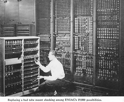 Prvi računar ikada napravljen 1945 godine. Eniak ili Eniac ogromna mašina nastavlja istoriju razvoja racunara.